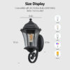 2-Pack Vintage Wall-Mounted Outdoor Lantern Light – Elegant Black Metal Sconce for Porch, Patio, and Garden Lighting (Bulb Not Included)