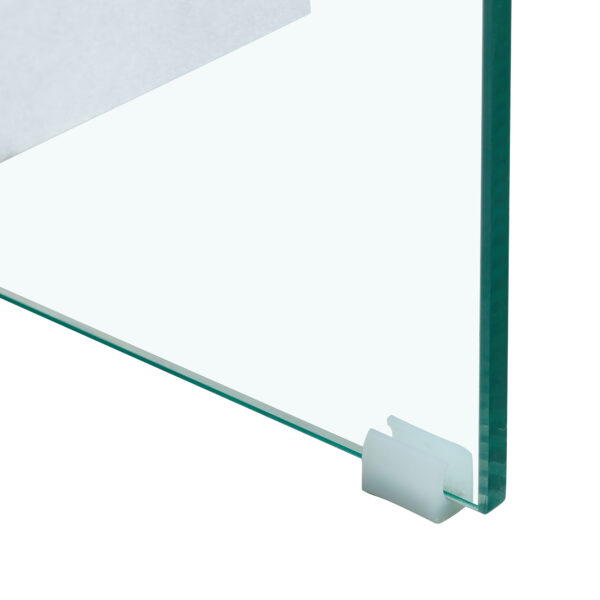 977024ab30ad4e0bb2ca9ca63c27cf14_5d815f5f7cfb53a2e07a716a5f404127 43.3 Inch Modern Two-Tier Coffee Table - An Elegant Combination of Clear Glass and White Marble Pattern.It can be used not only as a coffee table but also as a side table or display stand.