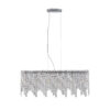 (Same as W1340P189443/L5024-880-C) Silver Elegant Oval Crystal Chandelier, Modern Ceiling Light Fixture with Reflective Hanging Crystals for Dining Room, Living Room, and FoyerS (Bulbs Not Included)