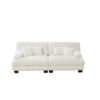 Cloud Couch 2 Seater Sofa for Living Room, Chenille 2 - Seat sofa with 2 Lumbar pillows and 2 throw pillows,Chenille White