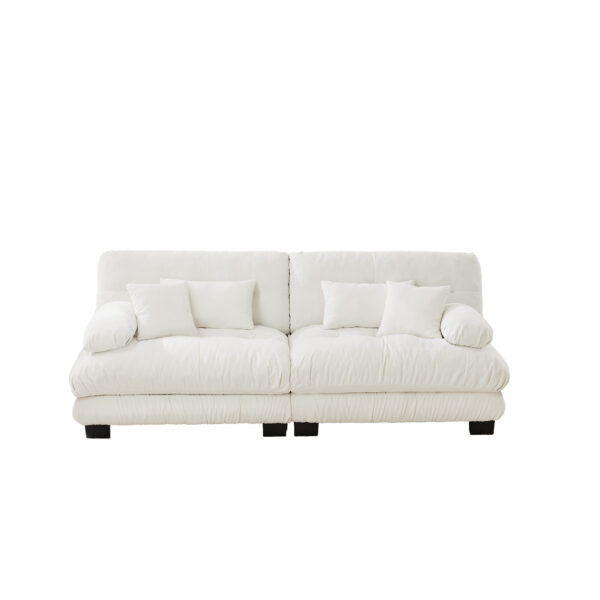 986d1ba611eb4d3e8a1d50360bcd52ca_d4402b5b2421790f8ed6a447fb1fba77 Cloud Couch 2 Seater Sofa for Living Room, Chenille 2 - Seat sofa with 2 Lumbar pillows and 2 throw pillows,Chenille White