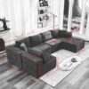106" Cloud Sectional Couch L-Shape with Right Facing Chaise(Single Seat is not included),Deep Seat Modern Modular Sofa for Living Room,No Assembly Required,Beige (Plush Corduroy Fabric),SF502BG-RFC