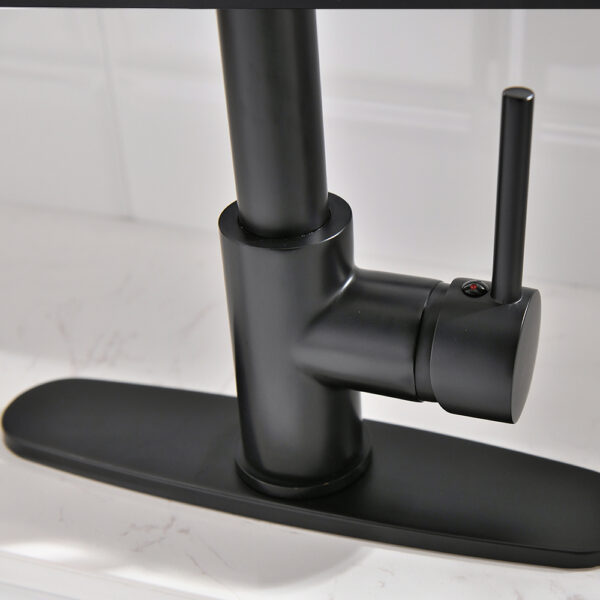 Purifier Kitchen Faucet Drinking Water Faucet With Roll Up Dish Drying Rack, Pull Down Water Filter Kitchen Sink Faucets (Matte Black)