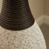 39-Inch Tall Standing Designer Floor Vase - Durable Artificial Rattan - Elegant Two-Tone Dark Brown Finish - Ideal Decor Accent for Living Room, Bedroom, Entryway - Stylish Home Decor Statement Piece