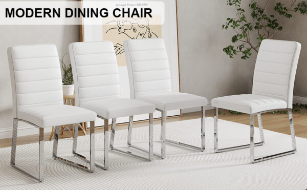 99bd1216521b47b482b3558914be8ab4_d3a9e9795da8c8add6dfcf966b33a1f7 4-Pack - Heavy-duty chairs set: 2.1" thick cushion, iron frame, perfect for home or office. Classic colors, great value W1151134525