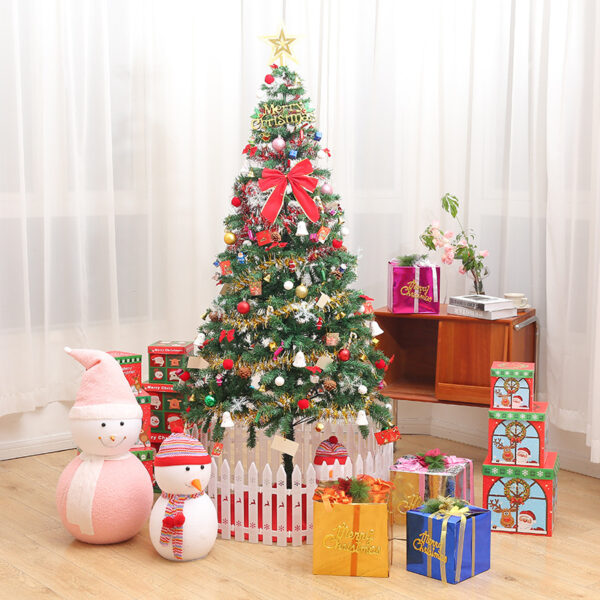 99c524d3273749b6b157b0247fa49ff2_013ad65f7166c176f34861f71ea246d8 5ft artificial Christmas tree with LED energy-saving lights, including 109 pendant tree skirts and guardrails