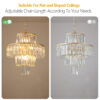 (Same as W1340126461/L5023) 20" Luxury 4-Tier Crystal Chandelier, 12-Light Gold Frame Pendant Light, Elegant Ceiling Lighting for Living Room, Dining Room, Bedroom (No Bulbs)