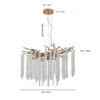 24-inch Modern Golden Pendant Light with Cascading Crystal Strands, Ideal for Living Room, Dining Room and Foyer, High-End Decorative Lighting Fixture (Bulb Not Included)