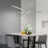 48" Modern LED Chandelier - Geometric 3-Arm Design, Adjustable Hanging, Sleek Metal Finish for Dining Room, Living Room & Office