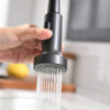 Purifier Kitchen Faucet Drinking Water Faucet With Roll Up Dish Drying Rack, Pull Down Water Filter Kitchen Sink Faucets (Matte Black)
