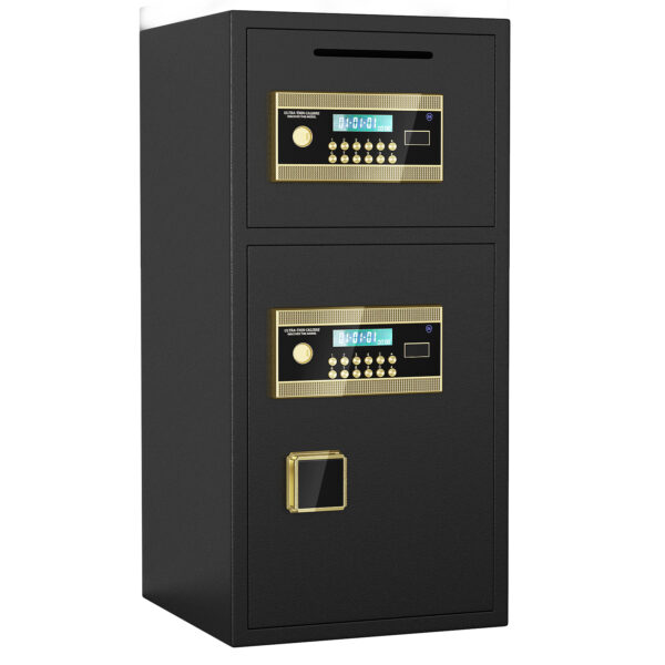 Large Double-door Coin-operated Safe,Digital Security Safe with Fireproof and Waterproof Bag,6.0 Cubic Feet Safe Box with Hidden Code Function for Home,Office and Hotel
