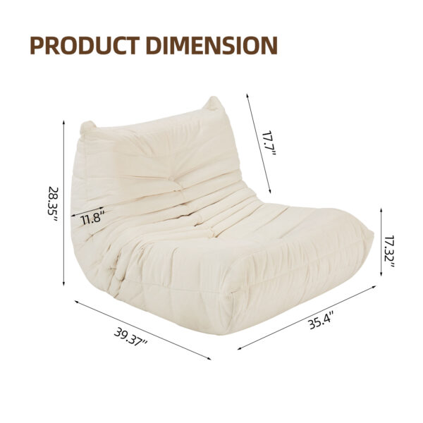 No Installation Bean Bag Chair Big Beanbag Chair for Adults Bean Bag Lounger Foam Chair for Home, Apartment, Living room or Gaming Venue Sofa in a box