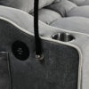 55.51 inch versatile foldable sofa bed in 3 lengths, modern sofa sofa sofa velvet pull-out bed, adjustable back and with USB port and ashtray and swivel phone stand (Grey)