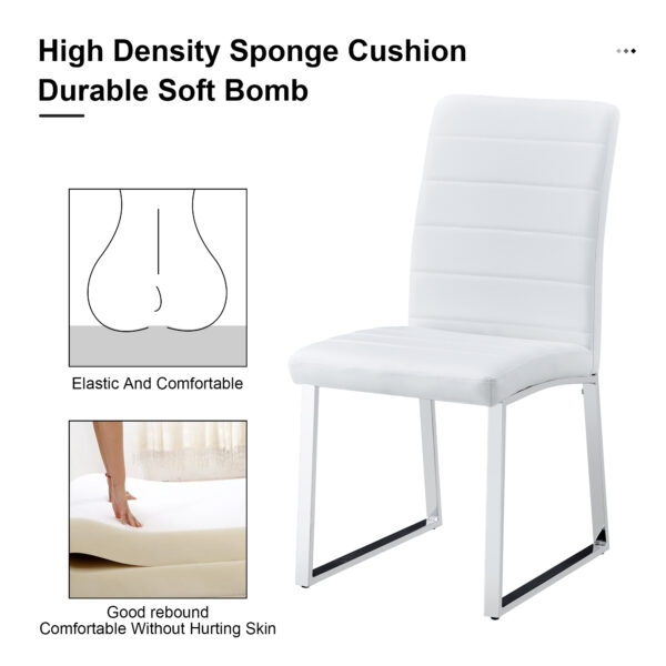 9fea95955c704d9fb63fd666f18dbc32_b87565b5f22a49b05d630ffeb0ed4700 4-Pack - Heavy-duty chairs set: 2.1" thick cushion, iron frame, perfect for home or office. Classic colors, great value W1151134525