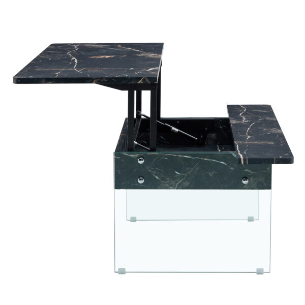 a01ac875ba7a447db9d8da68e5dea262_ed8c14838fa86bc7e07ba8fe355d4ae1 Multifunctional Lift Top Coffee Table -Black Marble Pattern, Essential for Modern Homes.Tempered Glass Legs,Multiple Color Options,Lift Top Feature.Perfectly Fitting Into Both Living Rooms And Office.