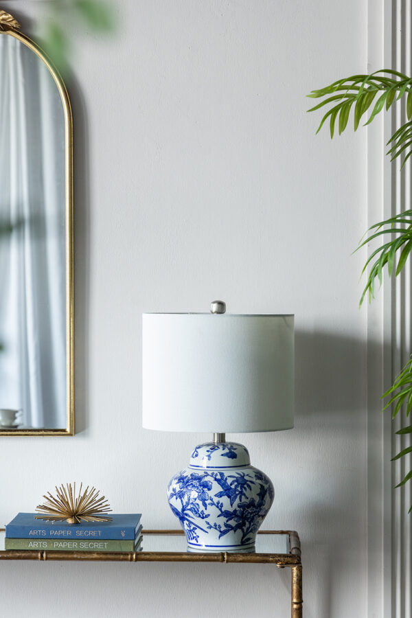 a07b9ac7dc5042b796d14978959dcd94_a25827cd30a95f55f56c0c58d4ff4a0b D12x19.3" Blue and White Ceramic Vase Lamp