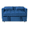 3 in 1 Convertible Sleeper Sofa Bed, Modern Pull Out Couch Bed, Adjustable Backrest, Velvet Loveseat Futon Sofa with Pillows & Pockets for Living Room Apartment, Blue