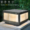 12" Black Solar Powered LED Post Cap Light, Modern Outdoor LED Fence Light for Pathways, Decks, and Patios (1-Pack)