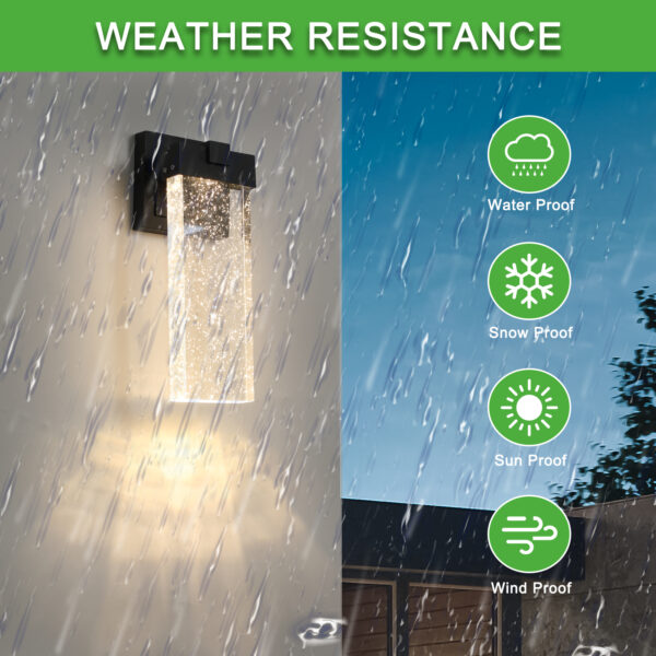 a13cd303c57e403bb6c05fa6954f83bc_20230809_2ee0e18c740c38c1c626c6751c25c7d1 Outdoor Waterproof Transparent LED Crystal Wall Lamp Supports Multiple Types of Light Bulbs -12W Per Lamp (2 pack)