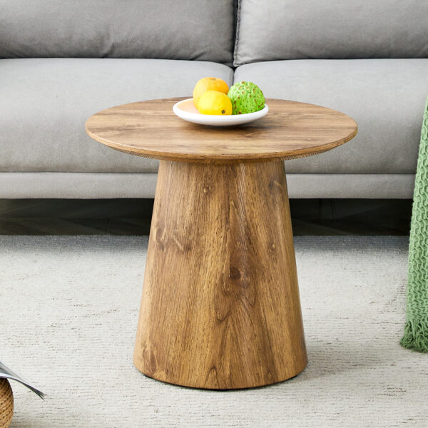 a19b3182469b4dbbb02470ff41330aa8_7837c8094ce084ef79e84110c40b37cb Natural Wood Grain MDF Round Coffee Table - 21.6" Diameter, 19.7" Height.Natural Wood Grain Texture Sticker,Exquisite Wood Grain Surface,Flexible MatchingMRound Tabletop Design.