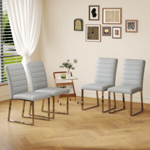 4-Pack - Heavy-duty chairs set: 2.1" thick cushion, iron frame, perfect for home or office. Classic colors, great value