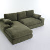 99*69" Modular Sectional Living Room Sofa Set, Modern Minimalist Style Couch, Upholstered Sleeper Sofa for Living Room, Bedroom, 2 PC Free Combination, Installation-free Sofa, L-Shape, Army Green