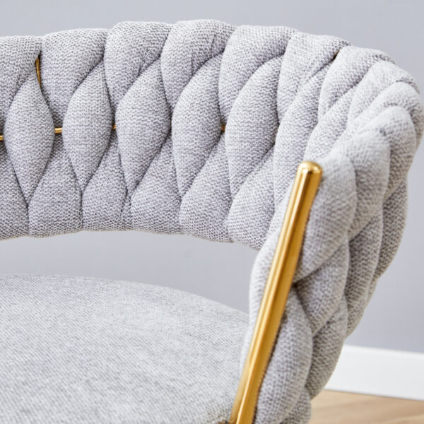 Two sets of swivel bar stools with breathable cotton and linen soft cushions, electroplated metal frames without rust, suitable for restaurant and bar use, as well as for casual seating in living room