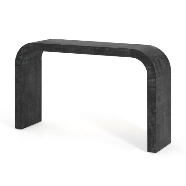 Mirod 52" Wood Console Table with Curved Edge, Natural Texture, Perfect for Entryways and Living Rooms