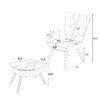 Accent Chair with Ottoman, Living Room Chair and Ottoman Set, Comfy Side Armchair for Bedroom, Creative Splicing Cloth Surface