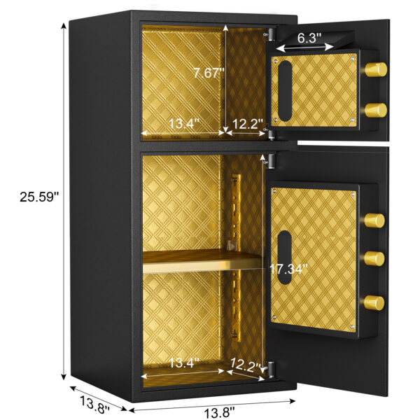 Large Double-door Coin-operated Safe,Digital Security Safe with Fireproof and Waterproof Bag,6.0 Cubic Feet Safe Box with Hidden Code Function for Home,Office and Hotel