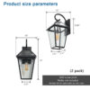 21"(H) 2-Pack Outdoor Wall Lantern Light – Modern Black Metal & Clear Glass Sconce for Porch, Patio, and Garden Lighting (Bulb Not Included)