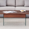 Multifunctional Lift Top Coffee Table -Dark Wood Color Grain Sticker, Essential for Modern Homes.Tempered Glass Legs,Lift Top Feature.Perfectly Fitting Into Living Rooms And Office.