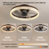 20" Brown Ceiling Fan with LED Light – Modern Flush Mount Fan Light for Bedroom, Living Room, and Home Décor with Crystal Ring Design