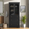 70.1" Modern High Freestanding Tall Bathroom Cabinet with 2 Adjustable Shelves, 3 Drawers, Soft Close Glass Doors – Ideal for Bathroom, Living Room, Kitchen Storage