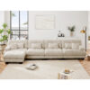 Free Combination, Modular Sectional Sofa,L Shaped Couch for Living Room, 4-Seater Comfy Cloud Couch with Convertible Ottoman, , Chenille Light coffee