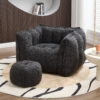 Soft Bean Bag Chair with High Resilient Foam(Chips)for living room and bedroom,Comfortable Square Lazy Sofa with Footstool, Cover for Adults to Gaming, Reading, and Watching TV