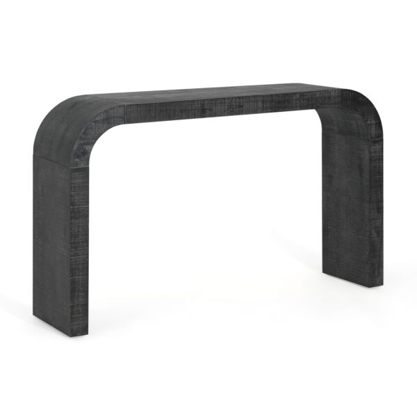 Mirod 52" Wood Console Table with Curved Edge, Natural Texture, Perfect for Entryways and Living Rooms