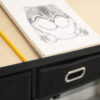 adjustable drawing drafting table desk with 2 drawers for home office and school with stool(wood)