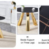 The 42-inch stainless steel gold-plated flamed granite round table with seating for 4 or 6 people is perfect for dining, entertaining, or as a conference table