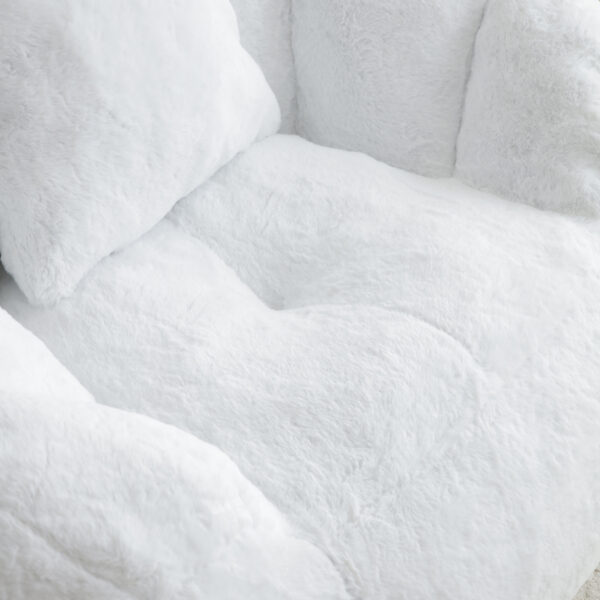a98d62f3b1004e5c9054dab6a11140ed_022e4425e653793171f6325776d9369d Giant Bean Bag Chair withFootstool, Oversized Bean Bag for Adults and Kids, Faux Fur Shell-Shaped Large Chair with Filler, Stuffed Big Accent Sofa, Floor Sofa for Gaming,Reading Living Room Bedroom