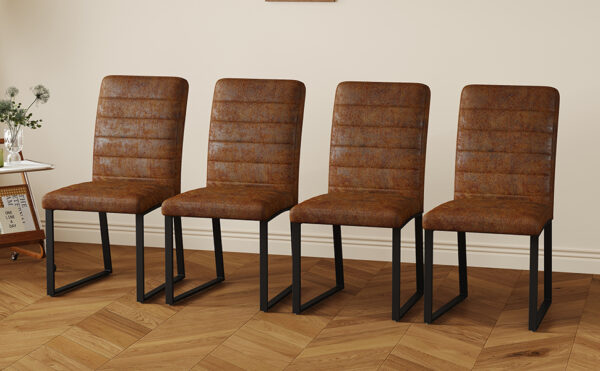 aa1c9443f5be4c7eb5d9d46cb4e97a4e_7f31f0091bbc364f094cb30fdaff3440 4-Pack - Heavy-duty chairs set: 2.1" thick cushion, iron frame, perfect for home or office. Classic colors, great value
