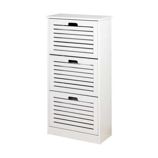 ab31bceadb424bd29fcb42f233037026_20211214_0772dddb7e29cae7afd5c9e81bf63949 Wooden Shoe Cabinet for Entryway, White Shoe Storage Cabinet with 3 Flip Doors 20.94x9.45x43.11 inch