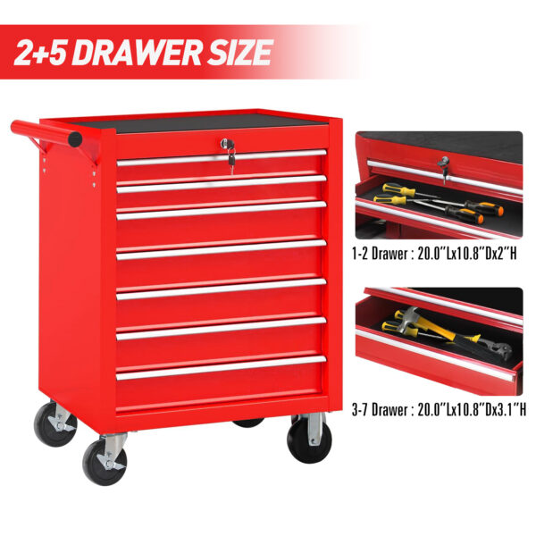 ab3880102cf14170804f55ccb291d3b4_98c12f7c3dfb100215ec65fc94939f59 Rolling Tool Chest with 7-Drawer Tool Box with Wheels Multifunctional Tool Cart Mechanic Tool Storage Cabinet for Garage, Warehouse, Workshop, Repair Shop