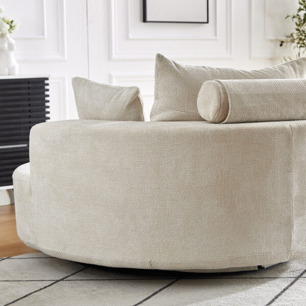 ab5dcc893ae14c49b38e306659f04810_c7b597c0baeac1232a8b104481bafb64 55''L Chenille Foam Single Swivel Chair, Fluffy Modern Sleeper, 360 Degree Swivel Chair for Living Room, Bedroom, Lounge and Projection Room