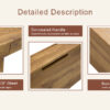 Elegant Natural Wood Grain Bar Table-50 Inches Long, a Practical Choice for Modern Homes.Wood Grain Texture Sticker,Equipped With Two Drawers.Serving As A Bar Table Or A Desk.