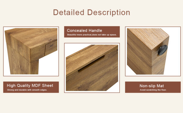 ab8072f92e5a4b4a9ce8888ad2b5ec87_773f7d8932f97811c0a52dba75048301 Elegant Natural Wood Grain Bar Table-50 Inches Long, a Practical Choice for Modern Homes.Wood Grain Texture Sticker,Equipped With Two Drawers.Serving As A Bar Table Or A Desk.