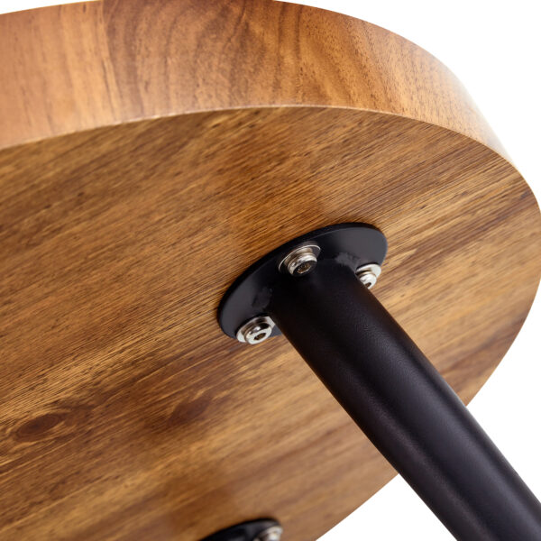 ad87f866d3c34e199cc9df49a7e666b4_1063a34f87ba714da37141e21da06def Natural Wood Grain Texture Round Coffee Table - Diameter 23.6 Inches.Exquisite Suction Molding Process,Natural Wood Grain Texture,Black Sprayed Metal Leg.