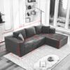 106" Cloud Sectional Couch L-Shape with Right Facing Chaise(Single Seat is not included),Deep Seat Modern Modular Sofa for Living Room,No Assembly Required,Beige (Plush Corduroy Fabric),SF502BG-RFC