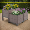 31.5x31.5x19.6in Raised Garden Beds Outdoor, Polypropylene Planter Boxes Outdoor for Vegetables, Flowers, Herbs, Garden Box with Drain Outlet, Heat and Frost Resistance Planters, 440lb Capacity