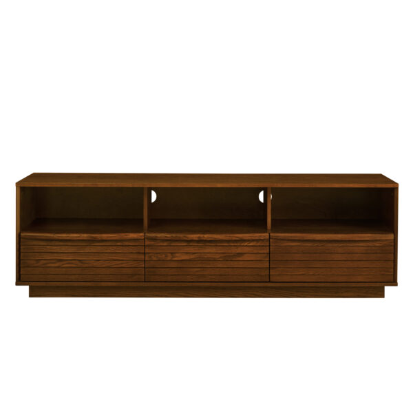 aebd2aebd26c4dab93bdc9e0d91d0595_8ef0d6ebb7fd3be62e200cf384d015cd 63" Mid-Century Modern TV Stand for TVs up to 75", Thick Sturdy Farmhouse Entertainment Cabinet, Media Console for Living Room, Louver Design & Solid Wood Drawers & Outlet Holes, Walnut